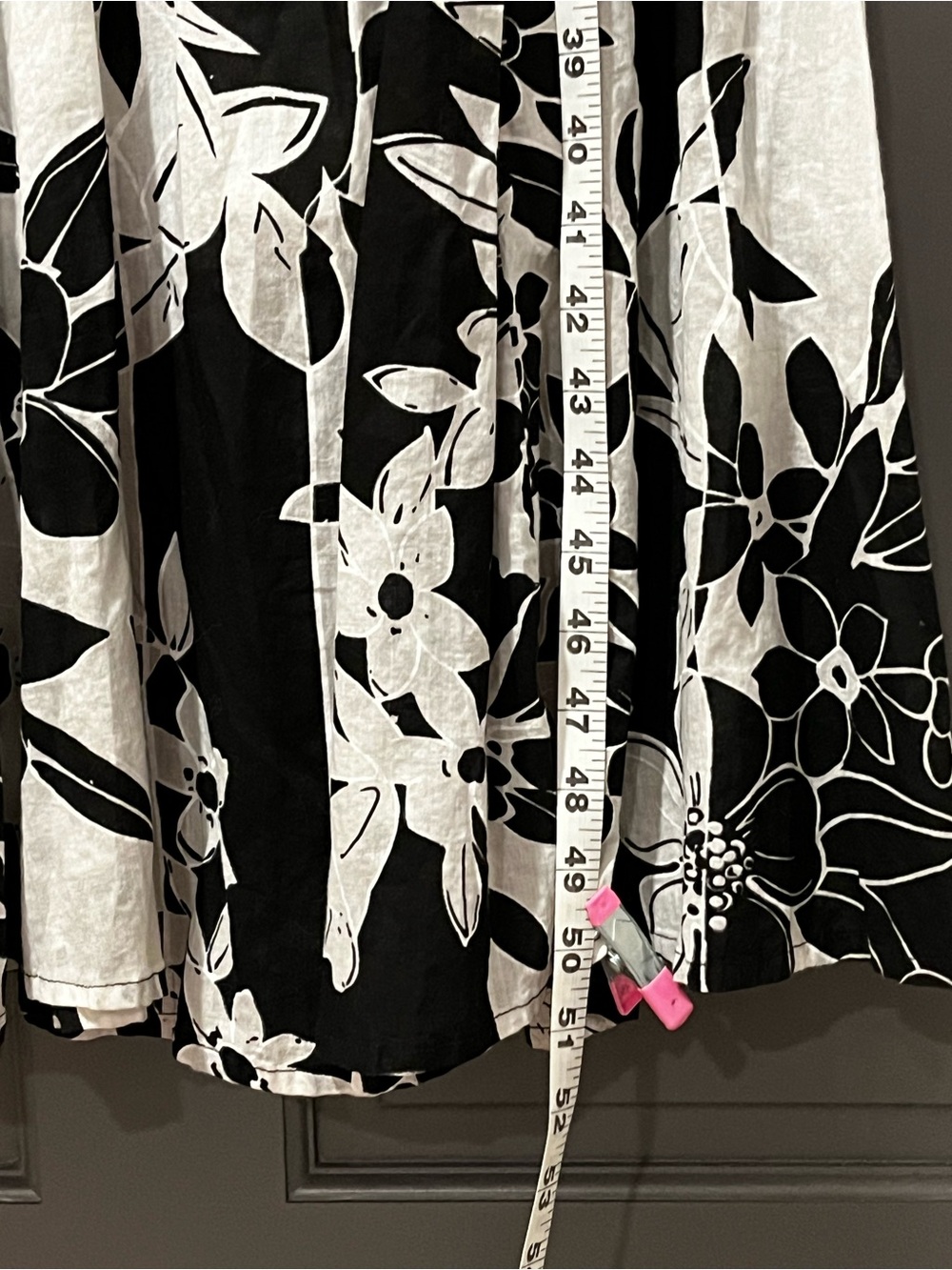 Mixed Media Midi Dress, Solid Knit Top/Woven Floral Bottom - Picture 13 of 13